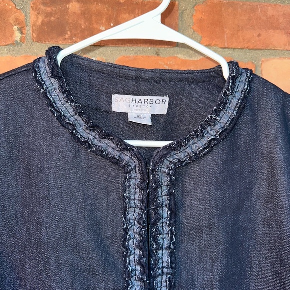 Sag Harbor Stretch Denim Blazer 12  Petite - Picture 2 of 9